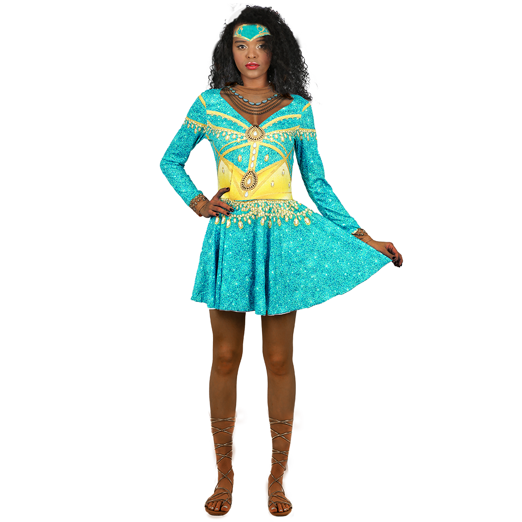 Exotic Ebony Belly Dancer Costume for Halloween & Dance-Themed Events