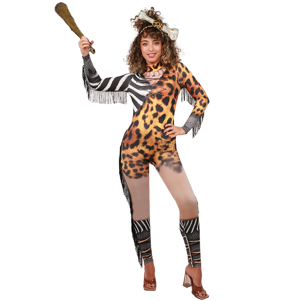 Fierce Cave Woman Hunter Costume Perfect for Halloween & Themed Parties