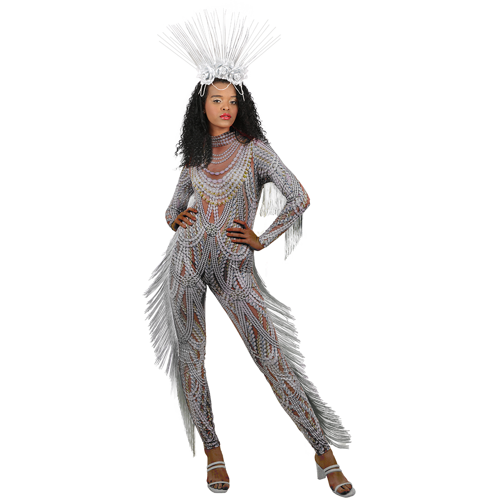Elegant Ebony Mrs. Pearls Costume for Halloween & Sophisticated Events