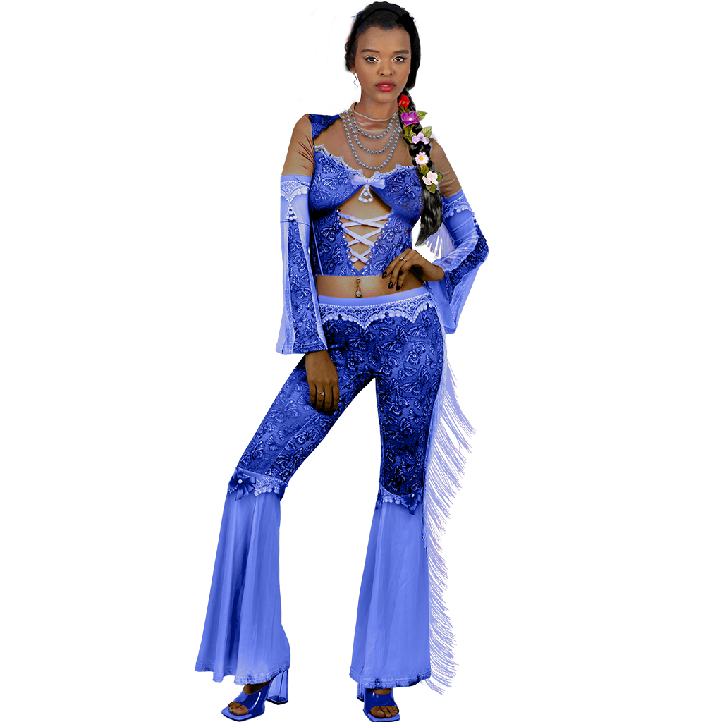 EBONY PRINCESS IN ROYAL BLUE Enchanting Elegance Awaits
