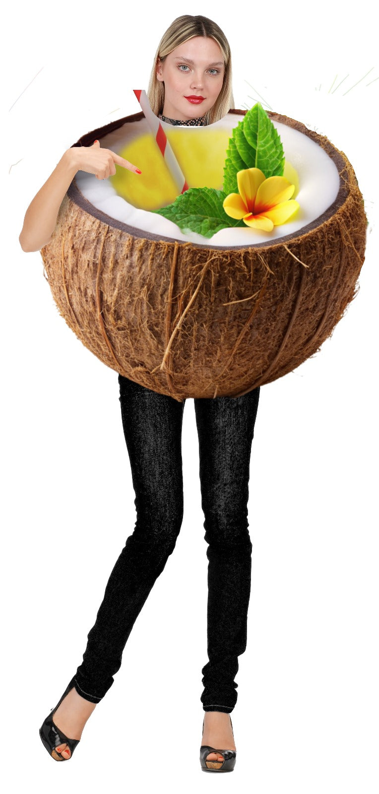 Fun Coconut Costume Perfect for Halloween & Tropical Themed Parties