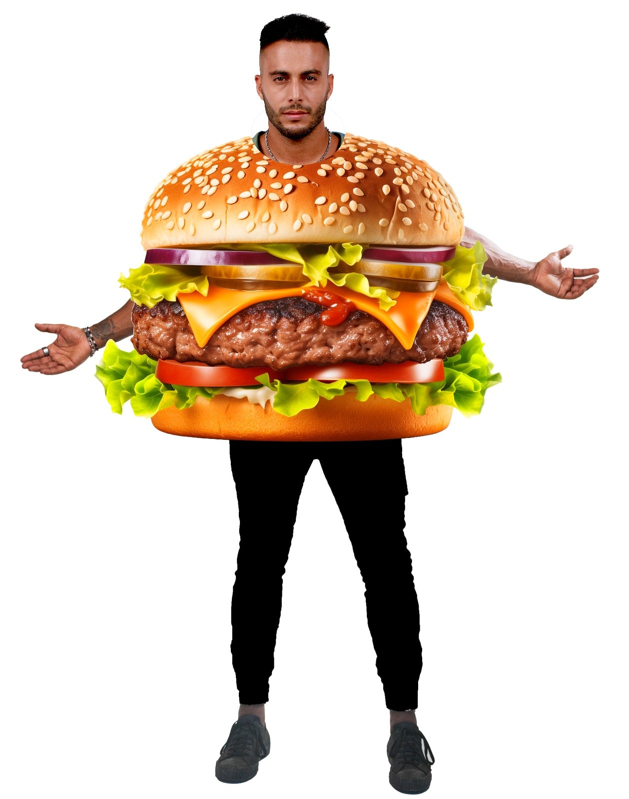 Fun Burger Boy Costume Perfect for Halloween & Themed Parties